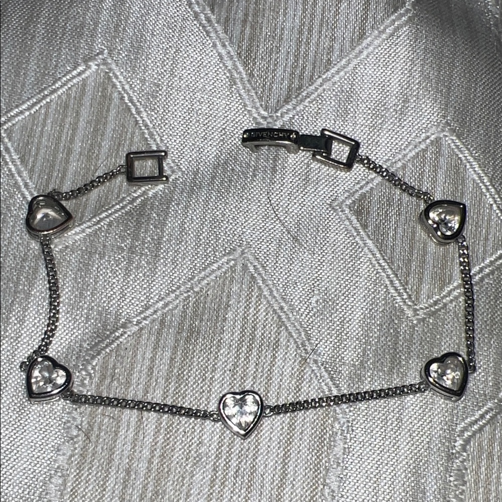 Givenchy Silver Heart Link Bracelet